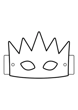 Simple blank crown template with five points and glue tabs, ready to print