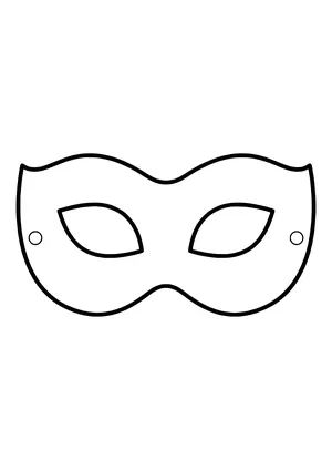 Blank Venetian Colombina mask template with sweeping sides, ready to print