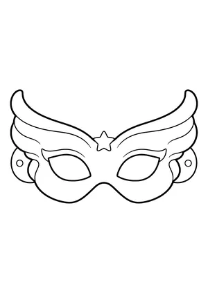 Fairy eye mask with sweeping wings and a small star, ready to print