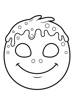 Friendly slime monster mask with a drippy top edge and little bubbles, ready to print
