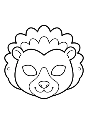 Hedgehog mask with a ring of big spikes and a pointy snout, ready to print