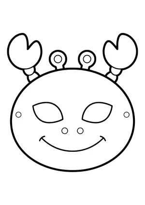 Silly crab mask with two big claws on top and stalk-eye bumps, ready to print