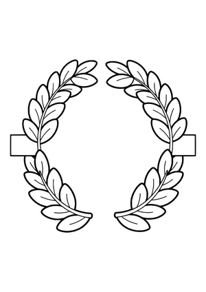 Laurel wreath of large leaves in the style of ancient victory wreaths, ready to print
