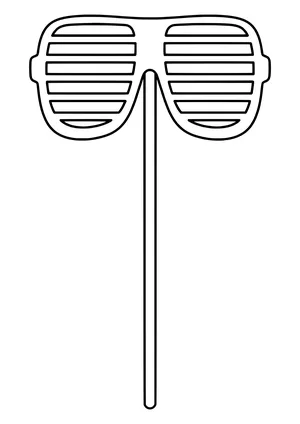 80s shutter shades with horizontal slats as a photo booth prop on a stick, ready to print