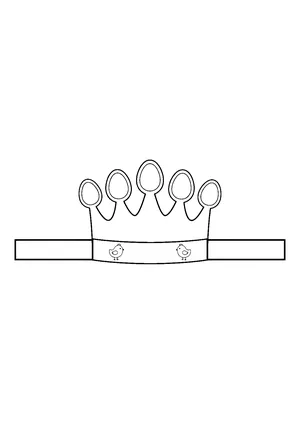 Easter crown with decorated eggs on every point and little chicks, ready to print