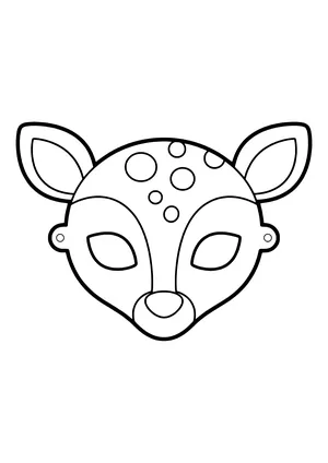 Deer mask with big ears, forehead spots, and a narrow muzzle, ready to print