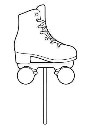 Retro roller skate with big wheels and laces as a photo booth prop on a stick, ready to print