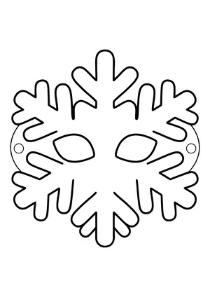 Eye mask made from a big snowflake with six wide arms, ready to print
