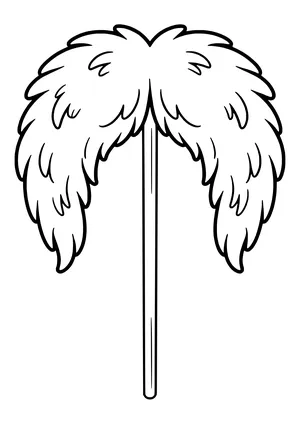 Big, bushy walrus mustache as a photo booth prop on a stick, ready to print