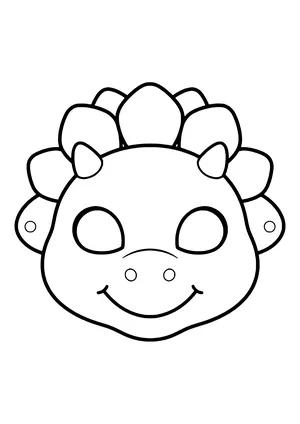 Stegosaurus mask with a crown of big back plates and a small smile, ready to print