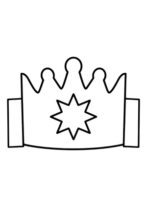 Three Kings crown with tall points and a big star in the middle, ready to print