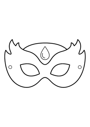 Superhero eye mask with big waves and a water drop symbol, ready to print