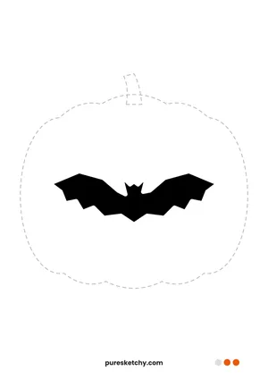 Silhouette of a big bat with outstretched wings for a pumpkin – printable pumpkin carving stencil