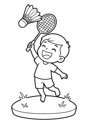 Badminton coloring page