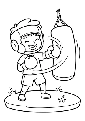 Boxing coloring page