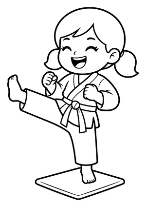 Karate coloring page