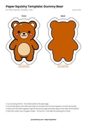 Red gummy bear with round ears, shiny highlights and a wide smile