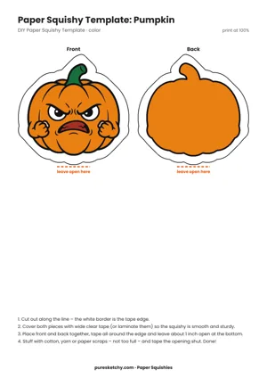 Round orange pumpkin with ridges, a green stem and a spooky grinning face with jagged teeth