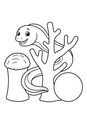Eel winding through the reef Coloring Page