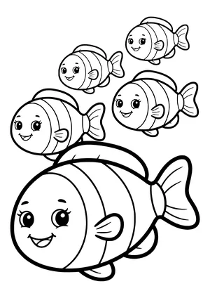 Surgeonfish in a school Coloring Page