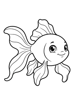 Fish with striking fringed fins Coloring Page