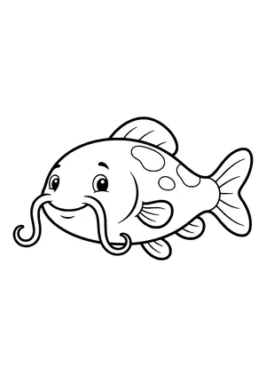 Fish with long whiskers Coloring Page