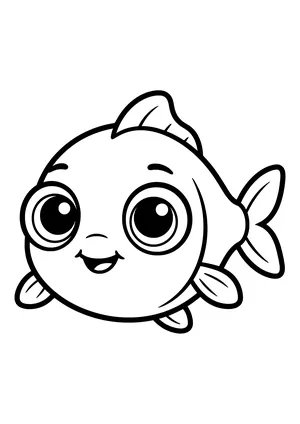 Fish with huge round eyes Coloring Page