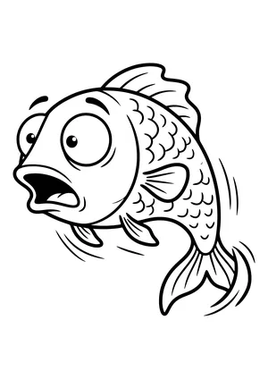 Fish swimming backward startled Coloring Page