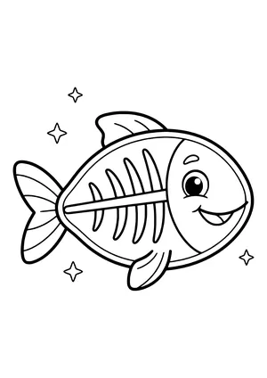 Ghost fish swimming transparently Coloring Page