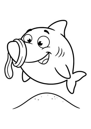 Young shark practicing hunting Coloring Page