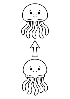 Small jellyfish pulsing gently Coloring Page