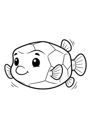 Boxfish swimming calmly Coloring Page