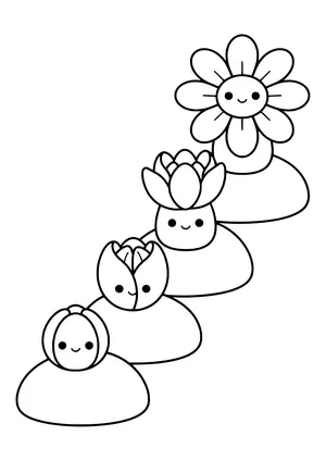 Coral blossom slowly opening Coloring Page