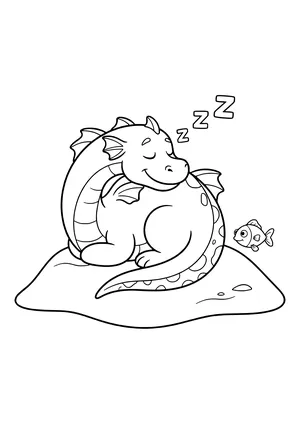Legendary sea monster sleeping on the bottom Coloring Page
