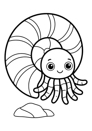 Nautilus floating gently Coloring Page