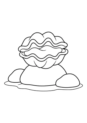 Giant clam on the reef floor Coloring Page