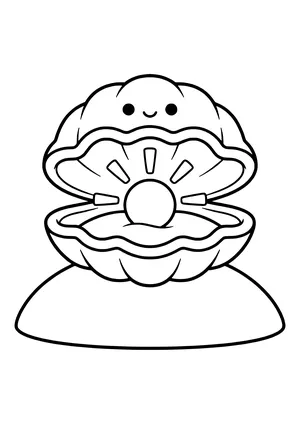 Giant clam glowing softly in the dark Coloring Page