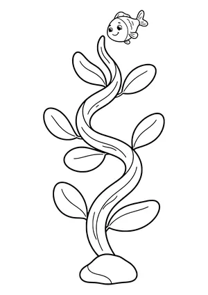 Giant kelp winding upward Coloring Page