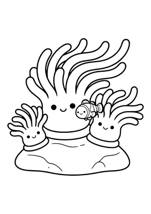 Garden of sea anemones Coloring Page