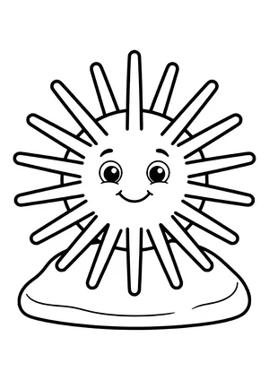 Sea urchin with long spines Coloring Page