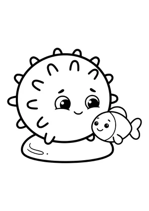 Sea urchin curling up protectively Coloring Page