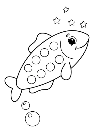 Deep sea fish with glowing spots Coloring Page