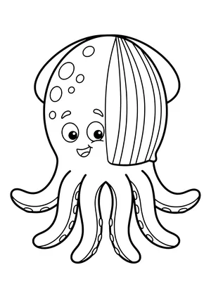 Octopus changing its color Coloring Page