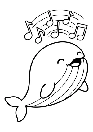 Whale singing its song Coloring Page