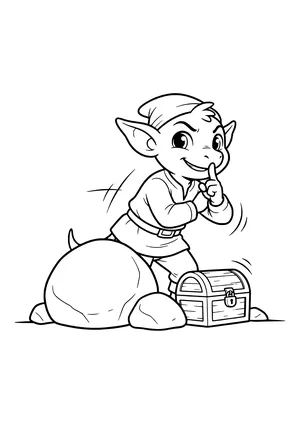Water sprite hiding a treasure Coloring Page