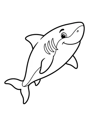 Great white shark gliding majestically Coloring Page