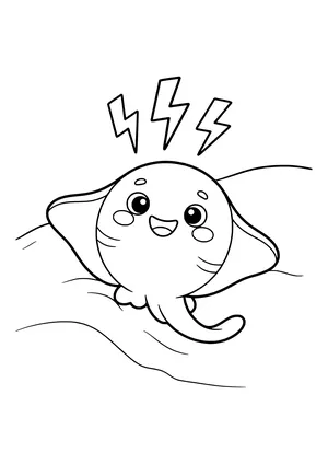 Electric ray buried in sand Coloring Page
