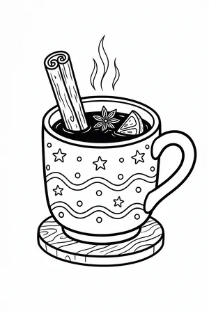 Kinderpunsch in einer Tasse Ausmalbild