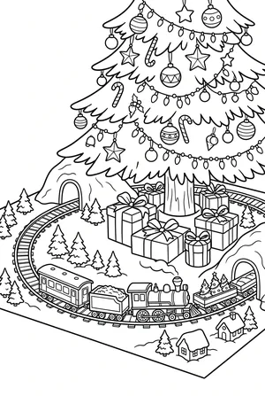 Modelleisenbahn Ausmalbild