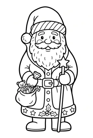 Schokoladen-Weihnachtsmann Ausmalbild